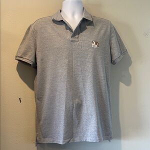 Ralph Lauren Gray Polo Shirt with Embroidered Dog